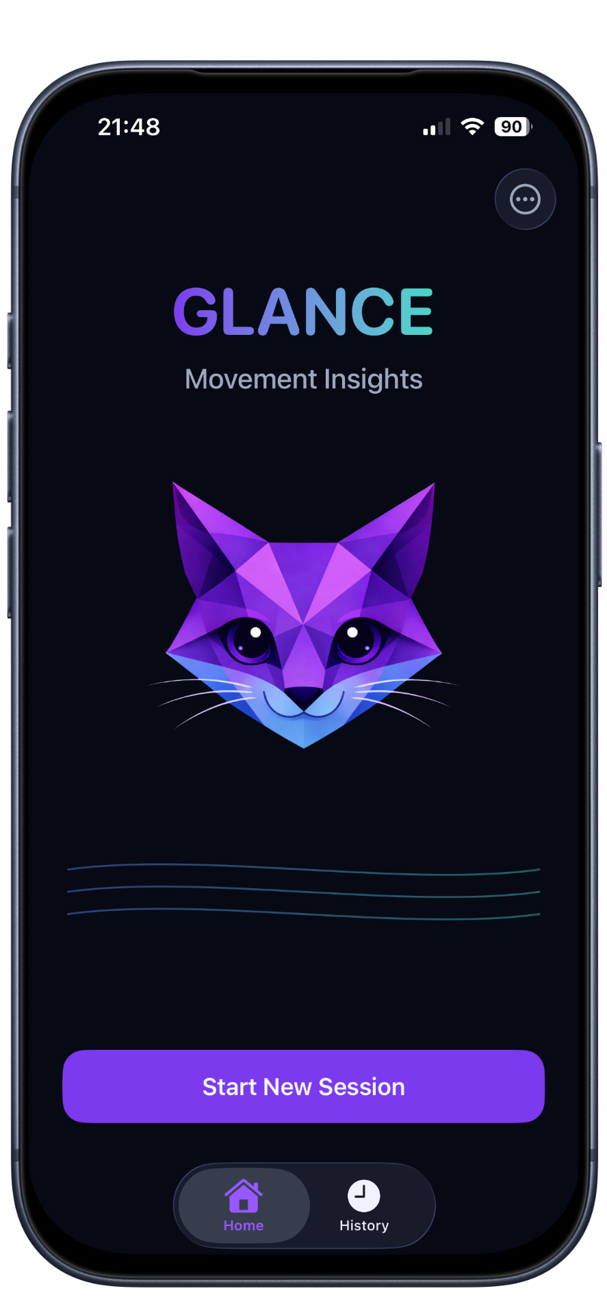 Development Glance home screen for starting a new movement assessment